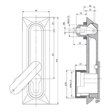 Zamek HS 01 prostokątny